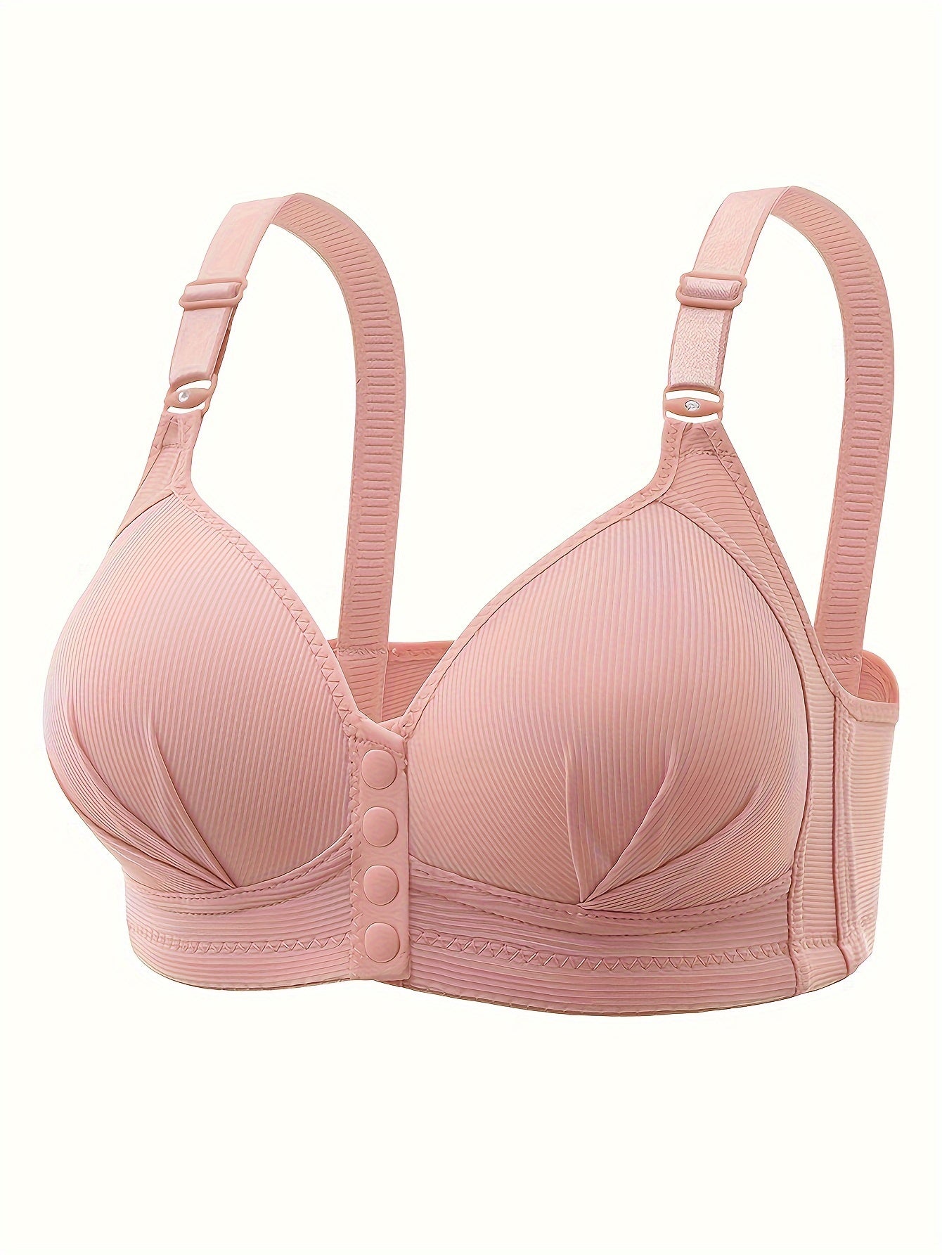 Women's Wireless Push-Up Bra with Front Buckle Comfortable Breathable Lingerie