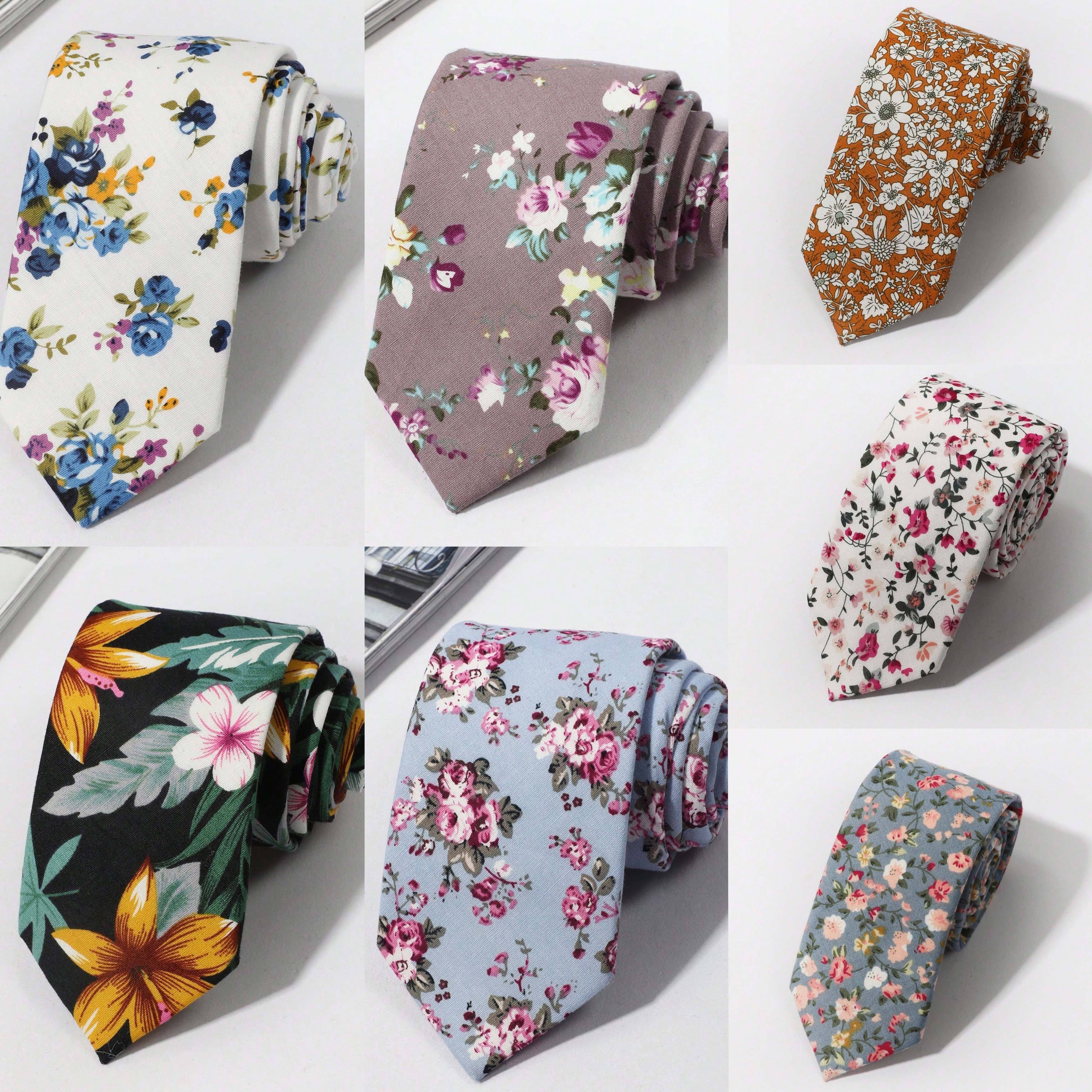 Men's Floral Print Party Tie for Formal Occasions