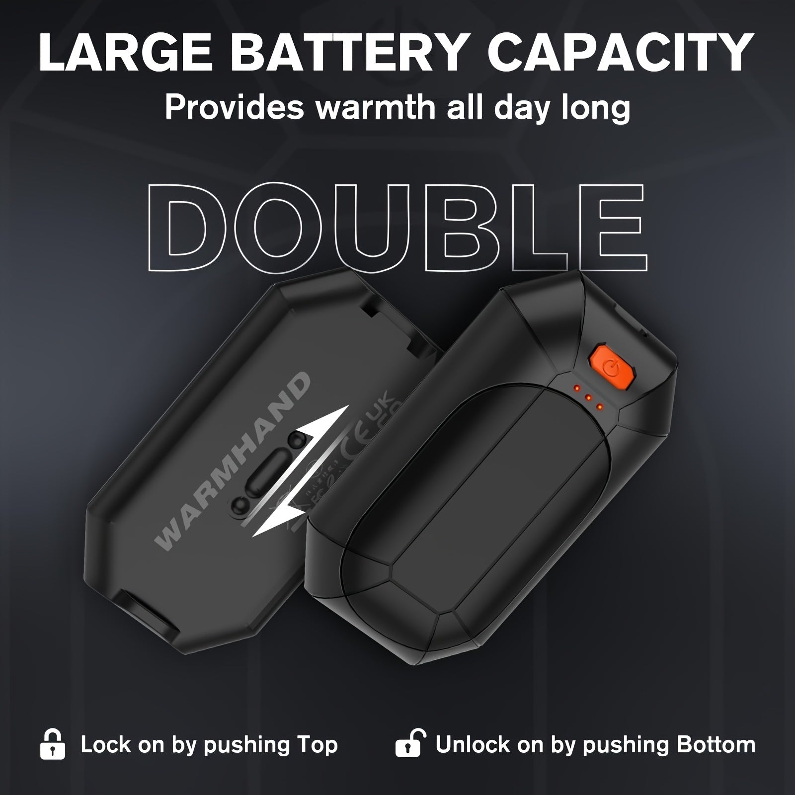 Juego de 2 calentadores de manos recargables con USB, guantes calefactables con batería de 4000mAh para acampada y actividades al aire libre