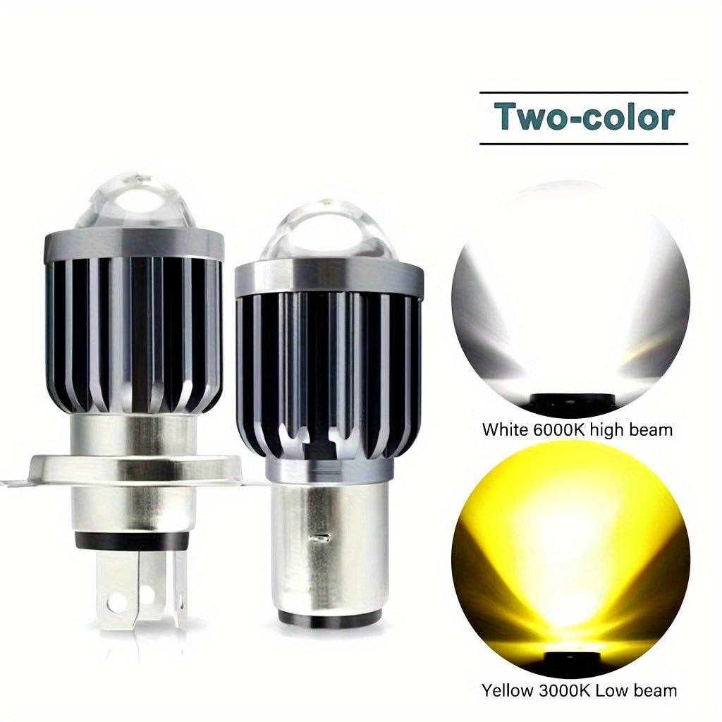 Motorcycle LED Headlight Bulb H4 Hi/Lo Beam 10000Lm Aluminum Shell