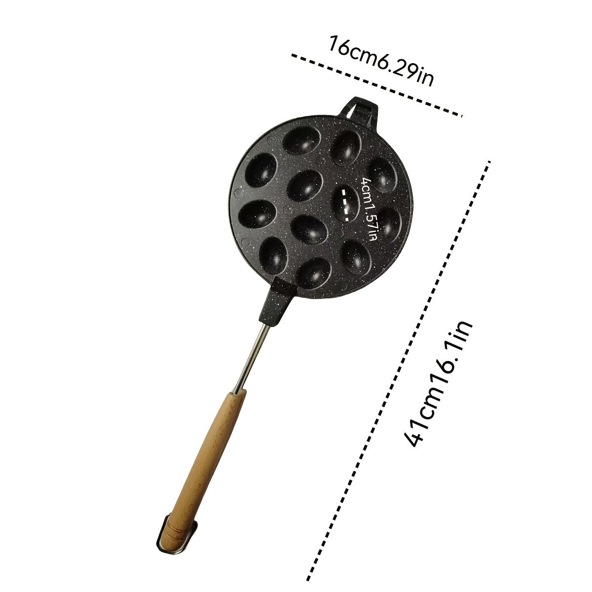 Oval Waffle Baking Pan with Walnut Cracker and Cookie Making Features Aluminum Kitchen Tool