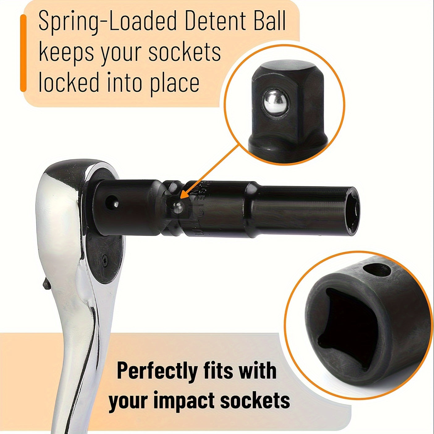 Ta'sirli kalit shlangi adapteri reduktor to'plami 4 dona, quvvatli asboblar uchun, 1/2 dan 3/8 gacha va 3/8 dan 1/4 gacha