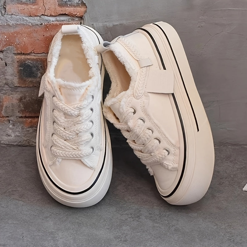 Women’s Casual Flat Sneakers Black and White Striped Breathable Fabric