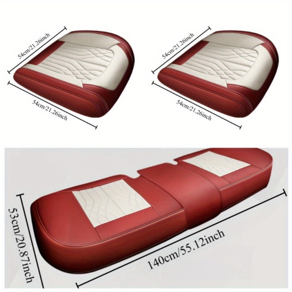 Universal Car Seat Cushion Set 1/2/3 Pcs Breathable PU Leather Non-Slip