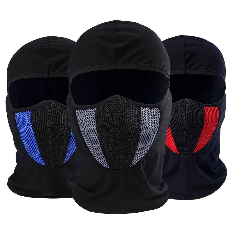 Pantalla facial de malla con protección UV para adultos, ajustable, de punto de poliéster para ciclismo y motocicleta