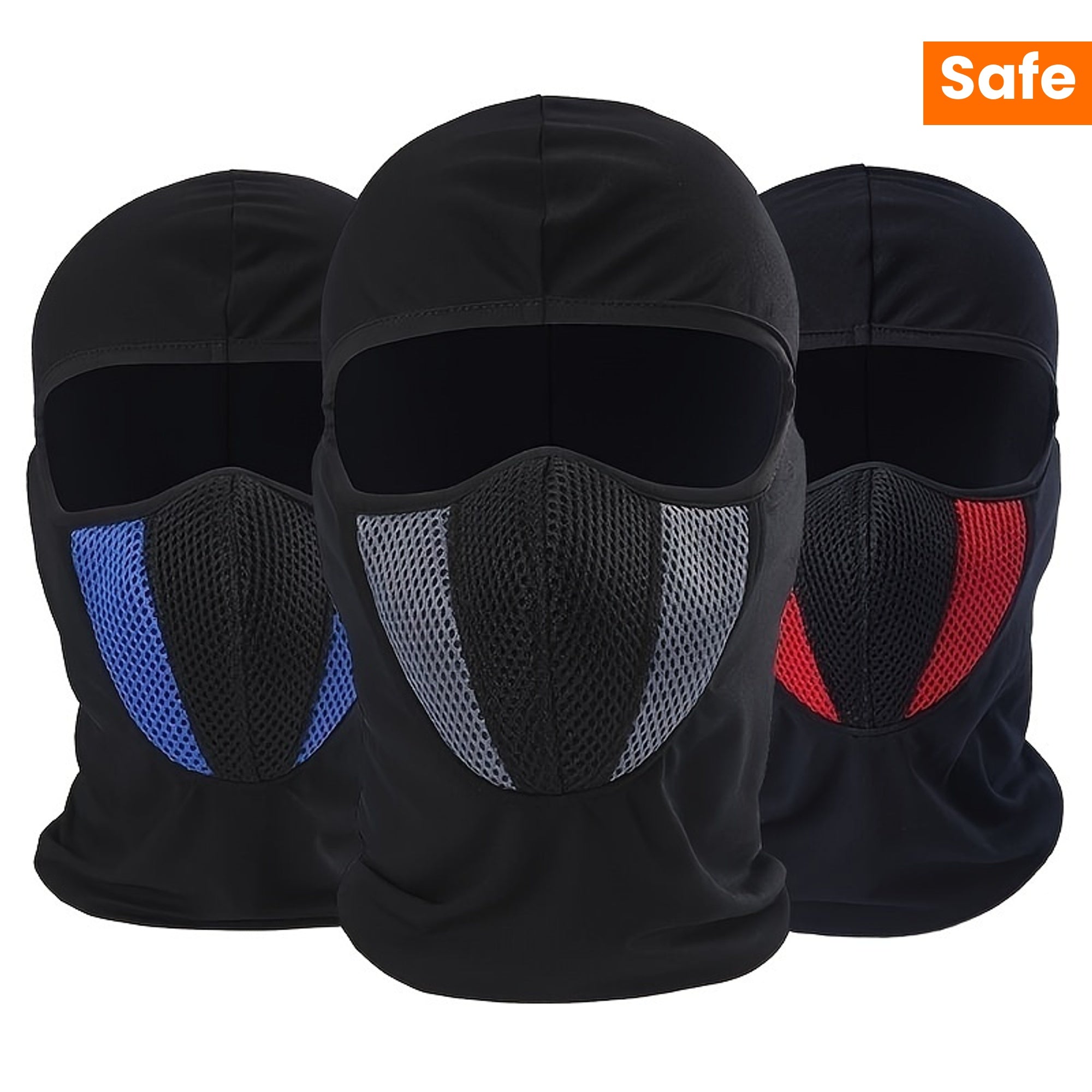 Pantalla facial de malla con protección UV para adultos, ajustable, de punto de poliéster para ciclismo y motocicleta