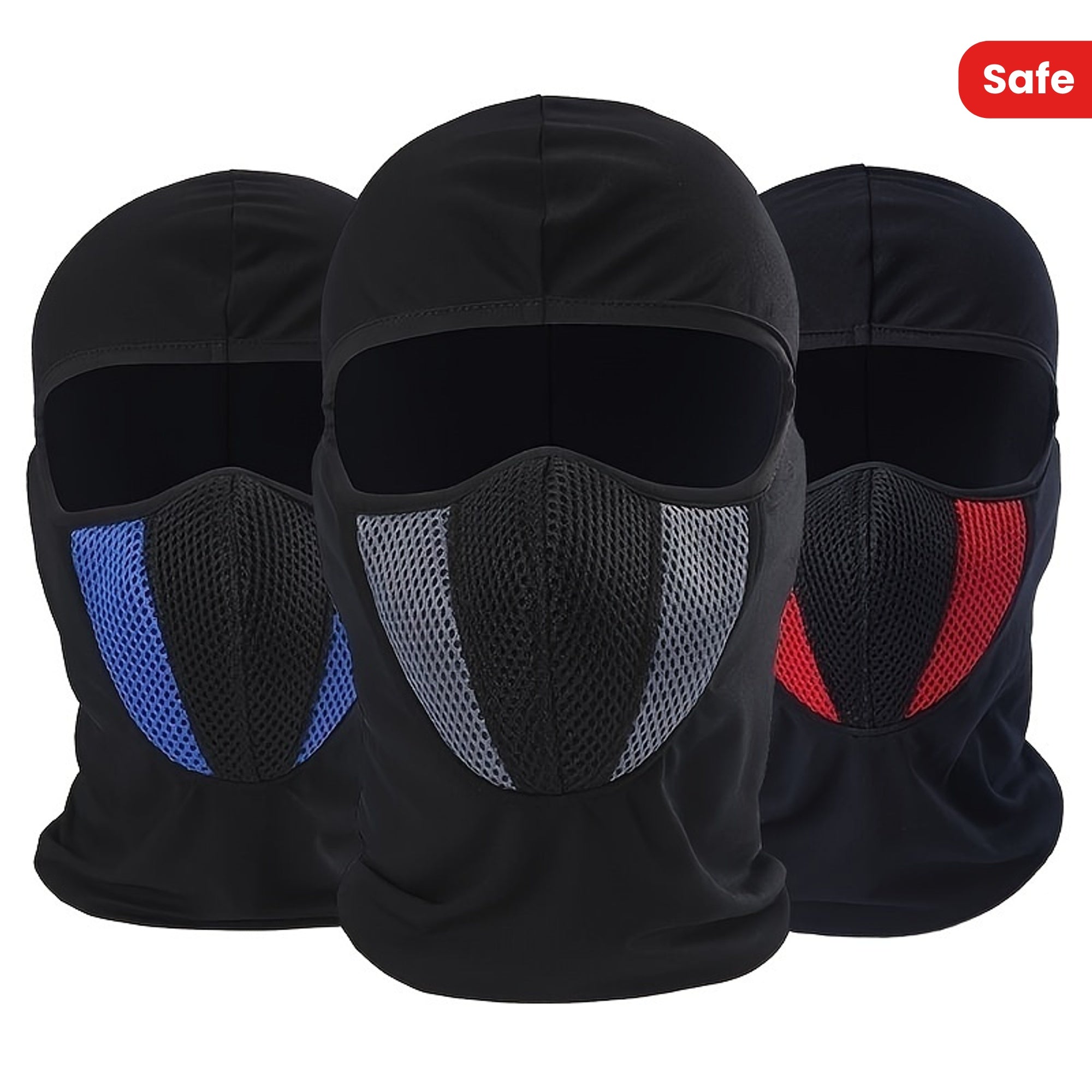 Pantalla facial de malla con protección UV para adultos, ajustable, de punto de poliéster para ciclismo y motocicleta