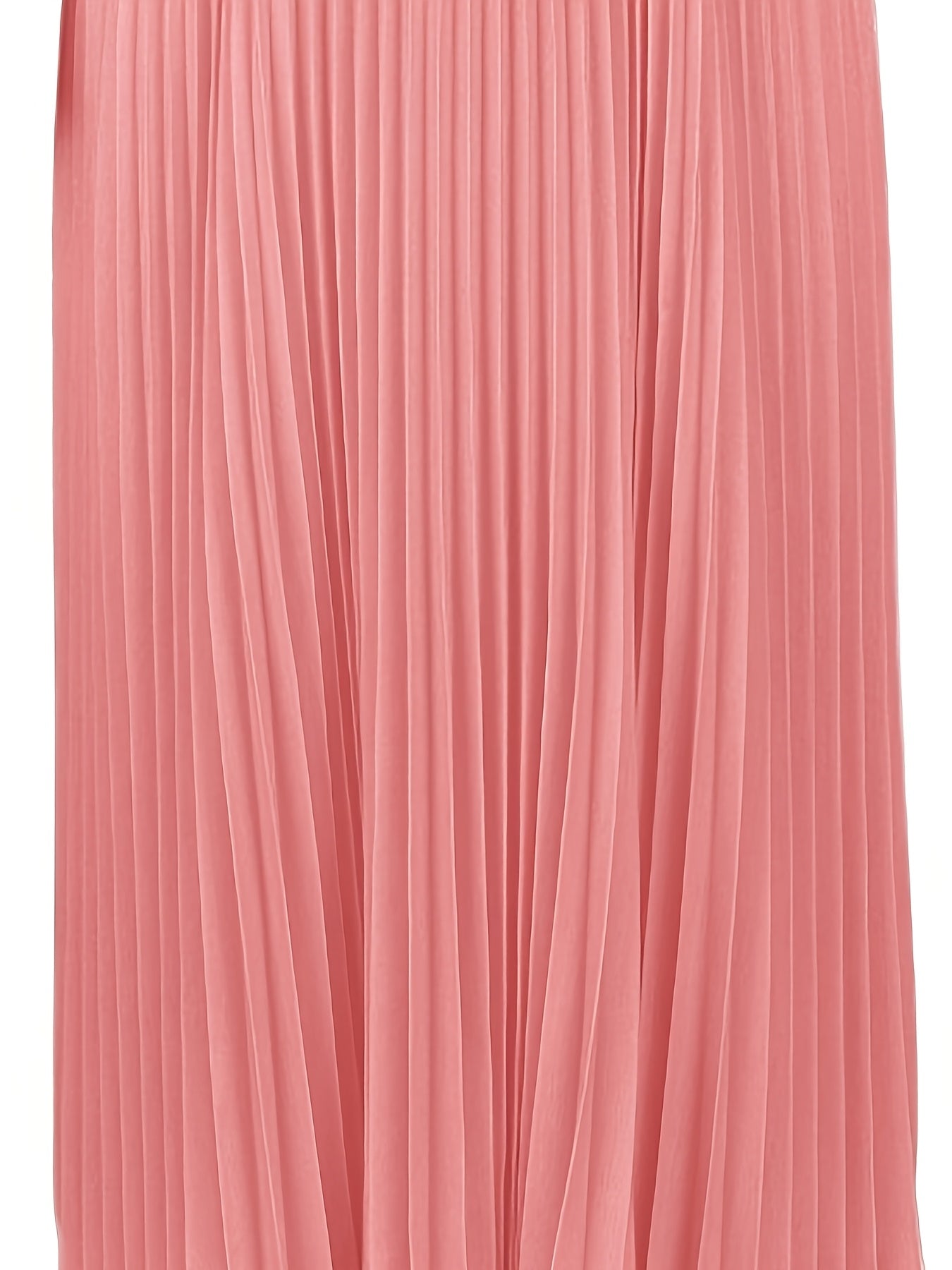 Women's Pink Pleated Maxi Dress with Lace Detail for Weddings and Holidays