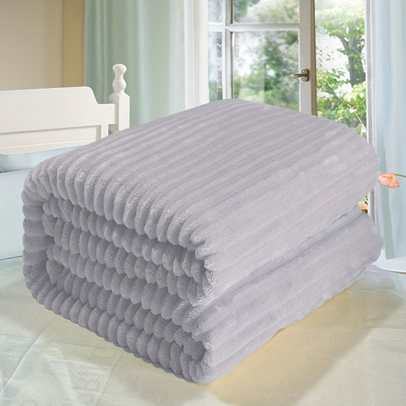 Solid Color Milk Velvet Blanket with Pillowcase for Couch and Bedroom