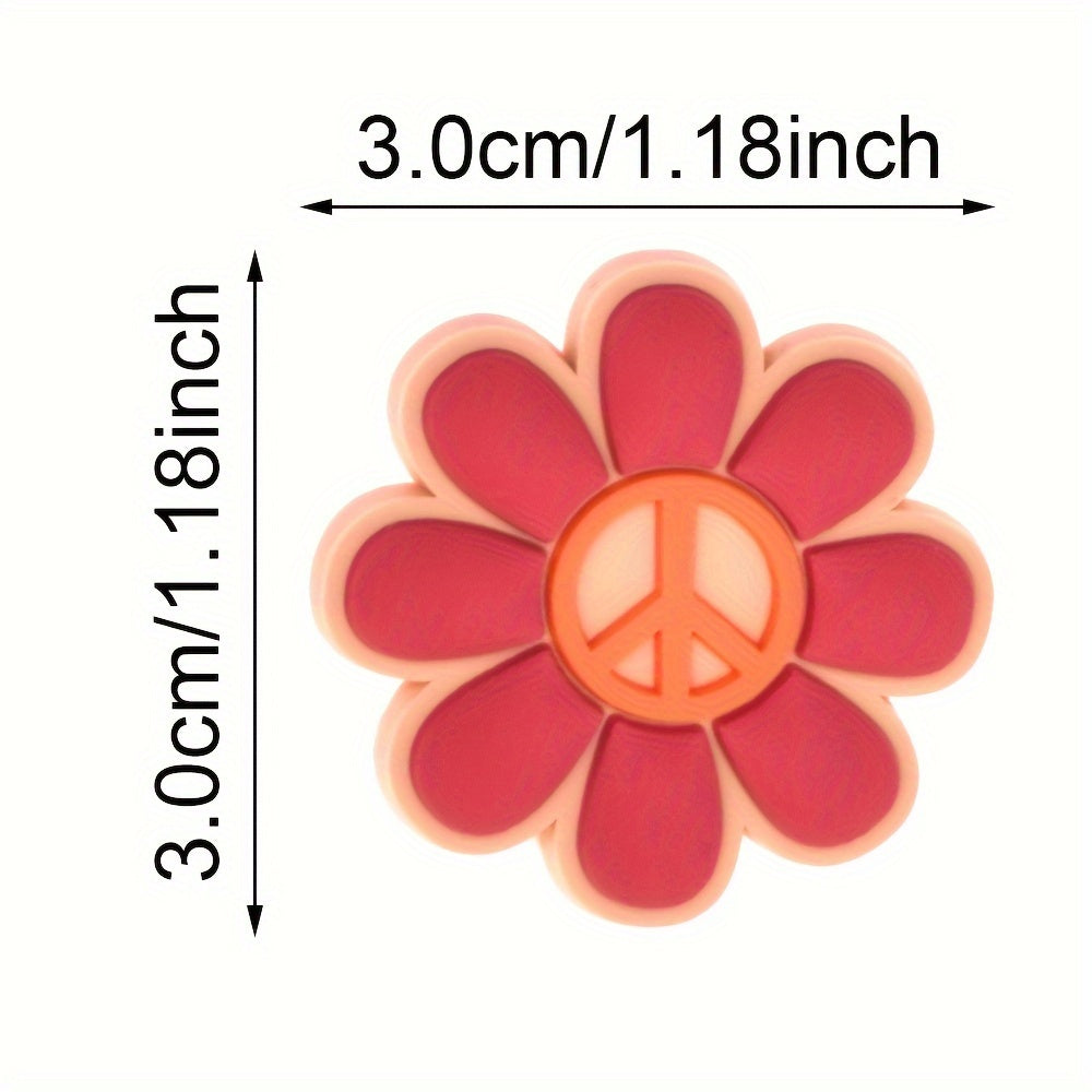 15pcs Unisex Plastic Shoe Charms with Flowers Hearts and Stars for Sandals