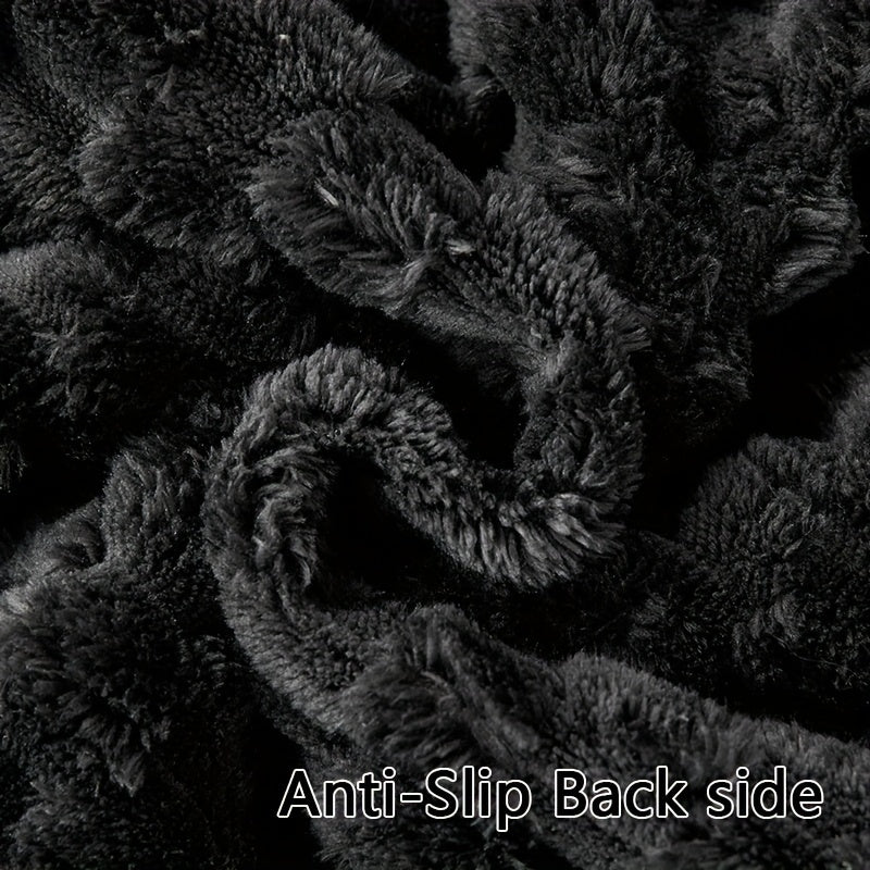 Современный флисовый чехол для дивана с вышитым дизайном, защита для мебели, дружелюбная к питомцам, плюшевая накидка для различных диванов. Однослойный дизайн с противоскользящей подкладкой для домашнего и офисного декора.