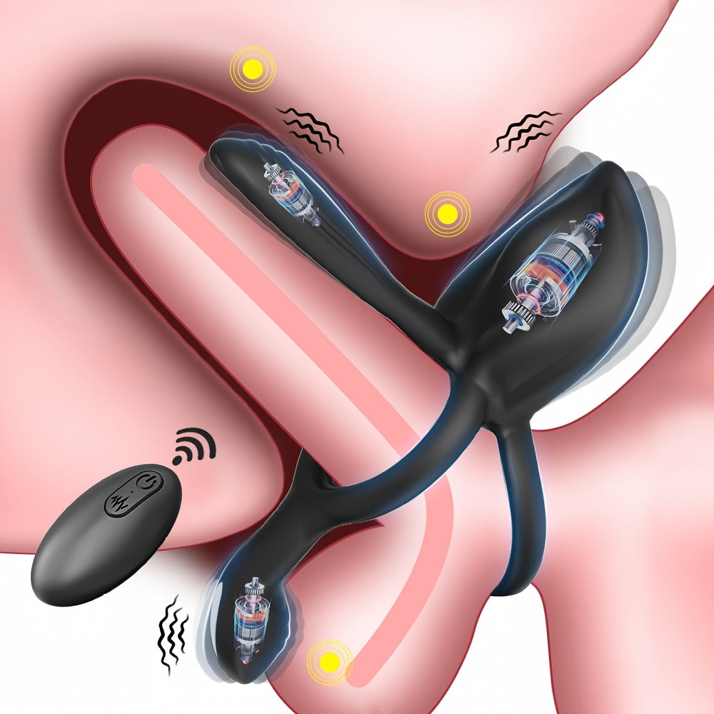 Vibratsiyali penis halqasi Silikon jinsiy o'yinchoq erkaklar va ayollar uchun masofadan boshqarish bilan