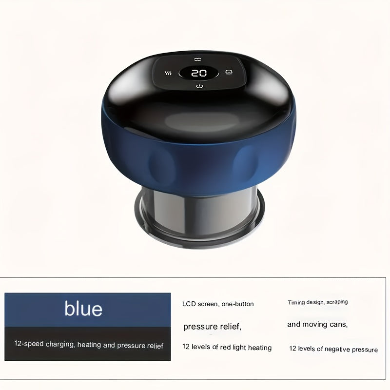 Set de ventosas eléctricas con máquina inteligente dinámica, 12 niveles de temperatura, masajeador de succión para celulitis