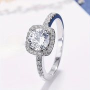 Sterling Silver Moissanite Anniversary Ring 18K Gold Plated Minimalist Synthetic December Birthstone