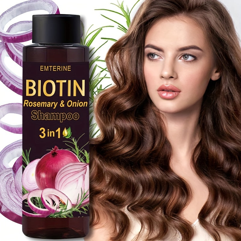 3-in-1 Biotin Rosemary Onion Shampoo for Dry Frizzy Hair 100g