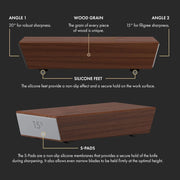 Afilador de cuchillos de cocina magnético con sistema de rodillos, guía de 15°/20°, cuerpo de aleación desmontable