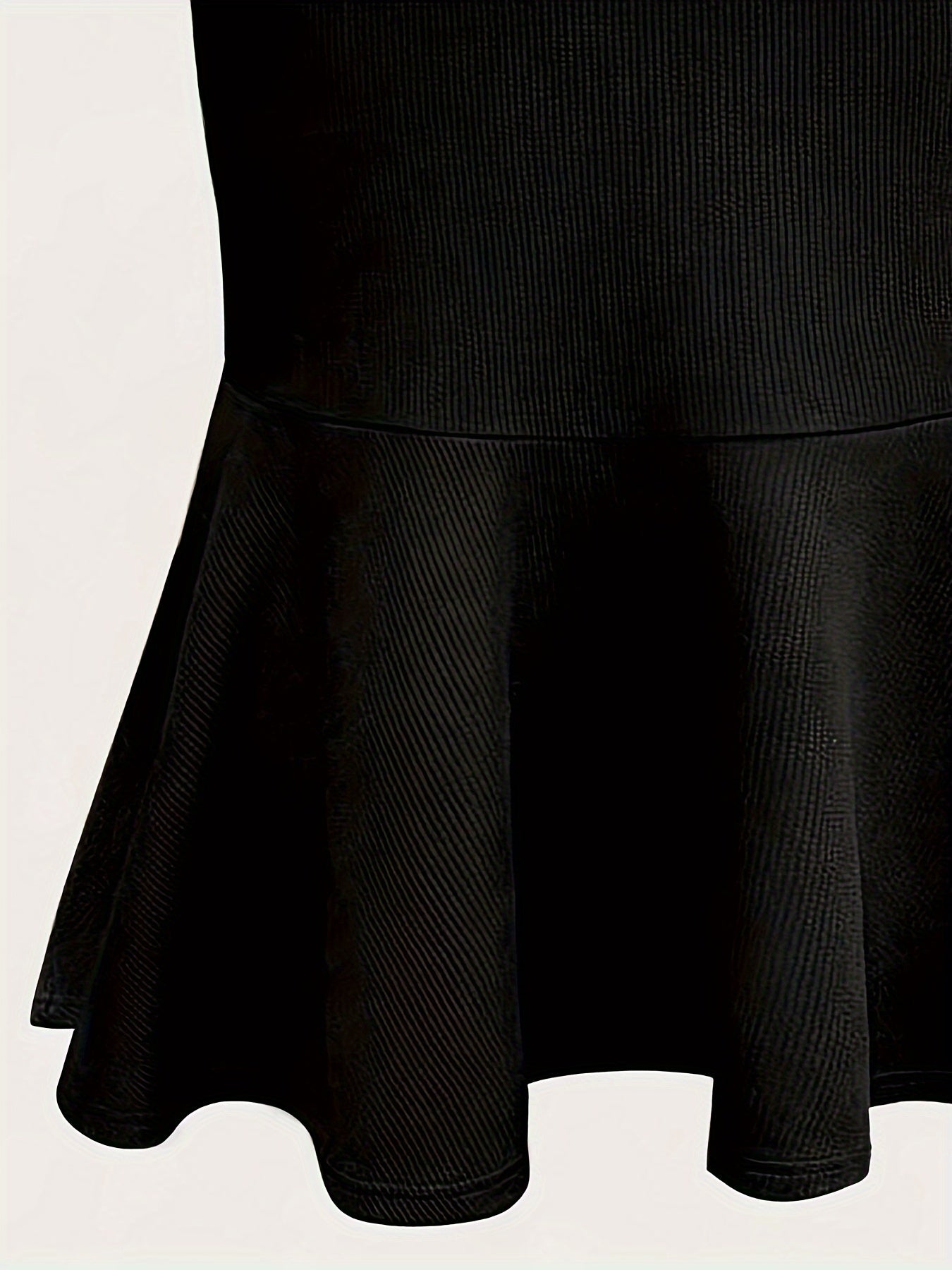 Black Mermaid Skirt with Ruffled Hem for All Occasions Polyester Knit Fabric