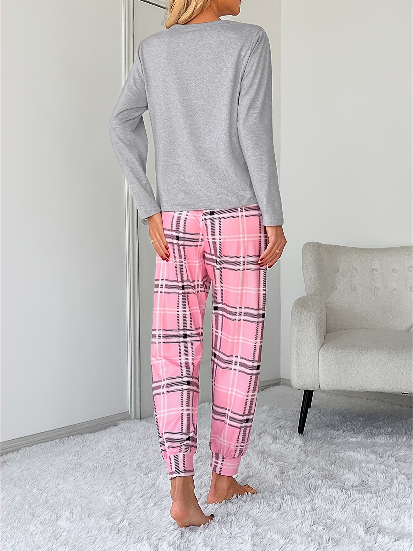 Women's Casual Pajama Set with Drawings Polyester Spandex Comfortable Home Wear