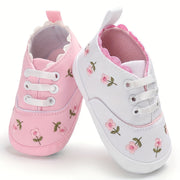 Baby Girl's Flower Pattern Non-Slip Walking Shoes for Infants Outdoor Activities