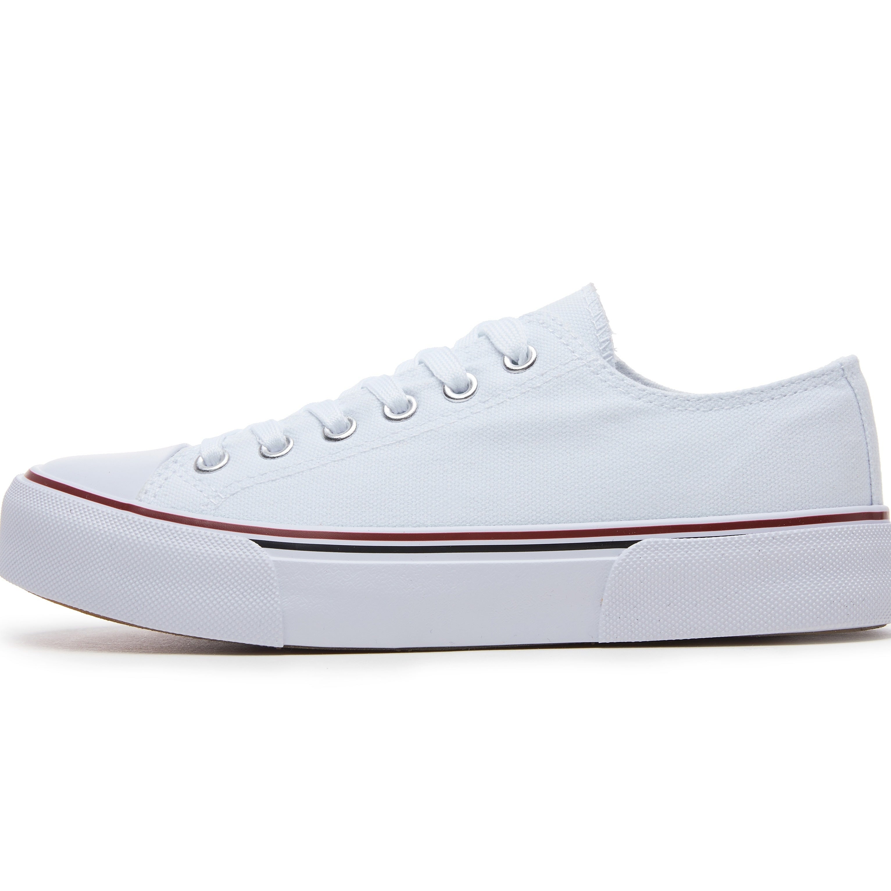 Women's Canvas Sneakers Low Top Solid Color Casual Lightweight Rubber Sole