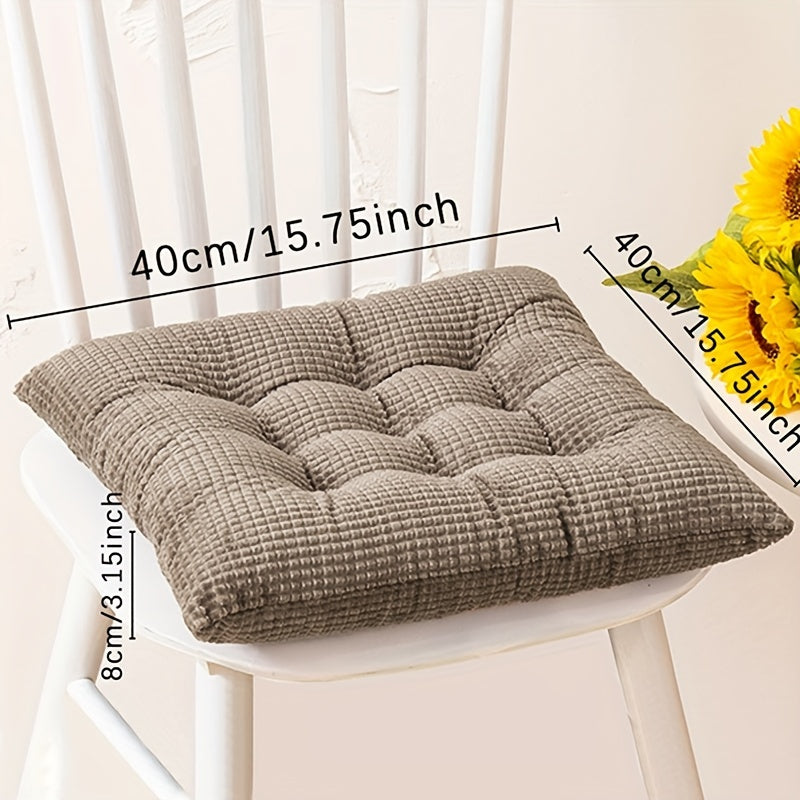 Solid Color Seat Cushion for Chairs Thickened Anti-Slip Foul-Resistant All-Season Home Dining and Office