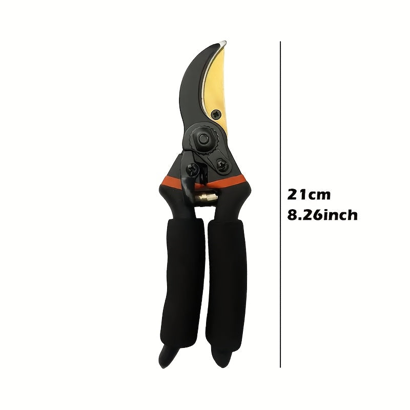 8.5-Inch Titanium Bypass Pruning Shears Heavy-Duty Metal Garden Scissors for Trimming