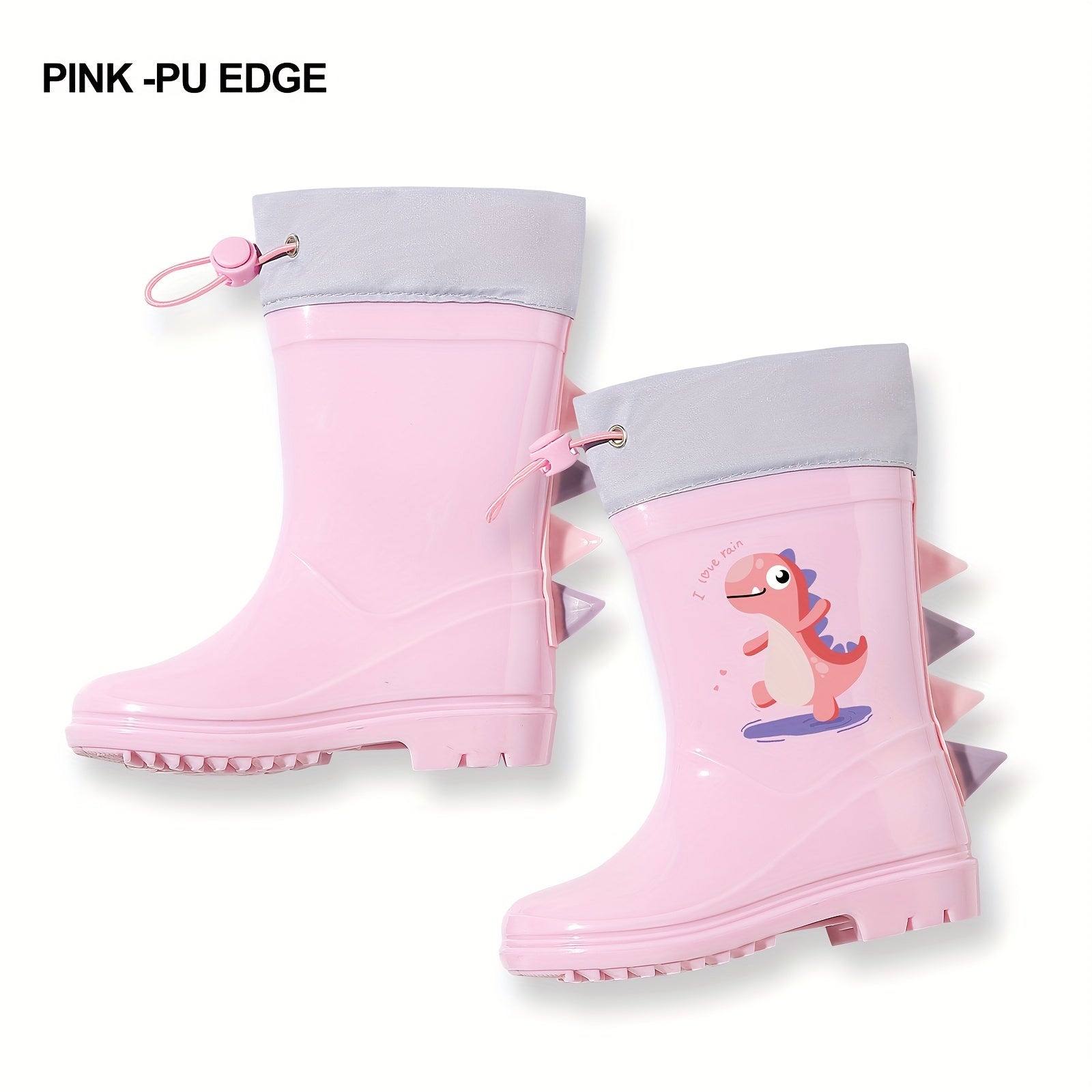 Kids' Dinosaur Rain Boots Waterproof Non-Slip Short Boots for Ages 2-8