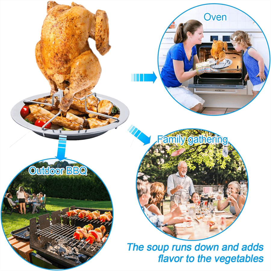 Stainless Steel Roasting Rack with Detachable Tray for Grilling and Baking 17.5cm