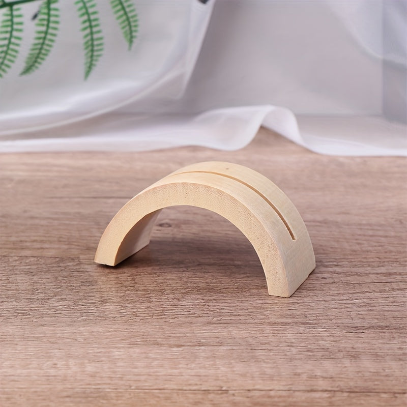 Bamboo Fan Stand with Wooden Holder for Home and Office Decor