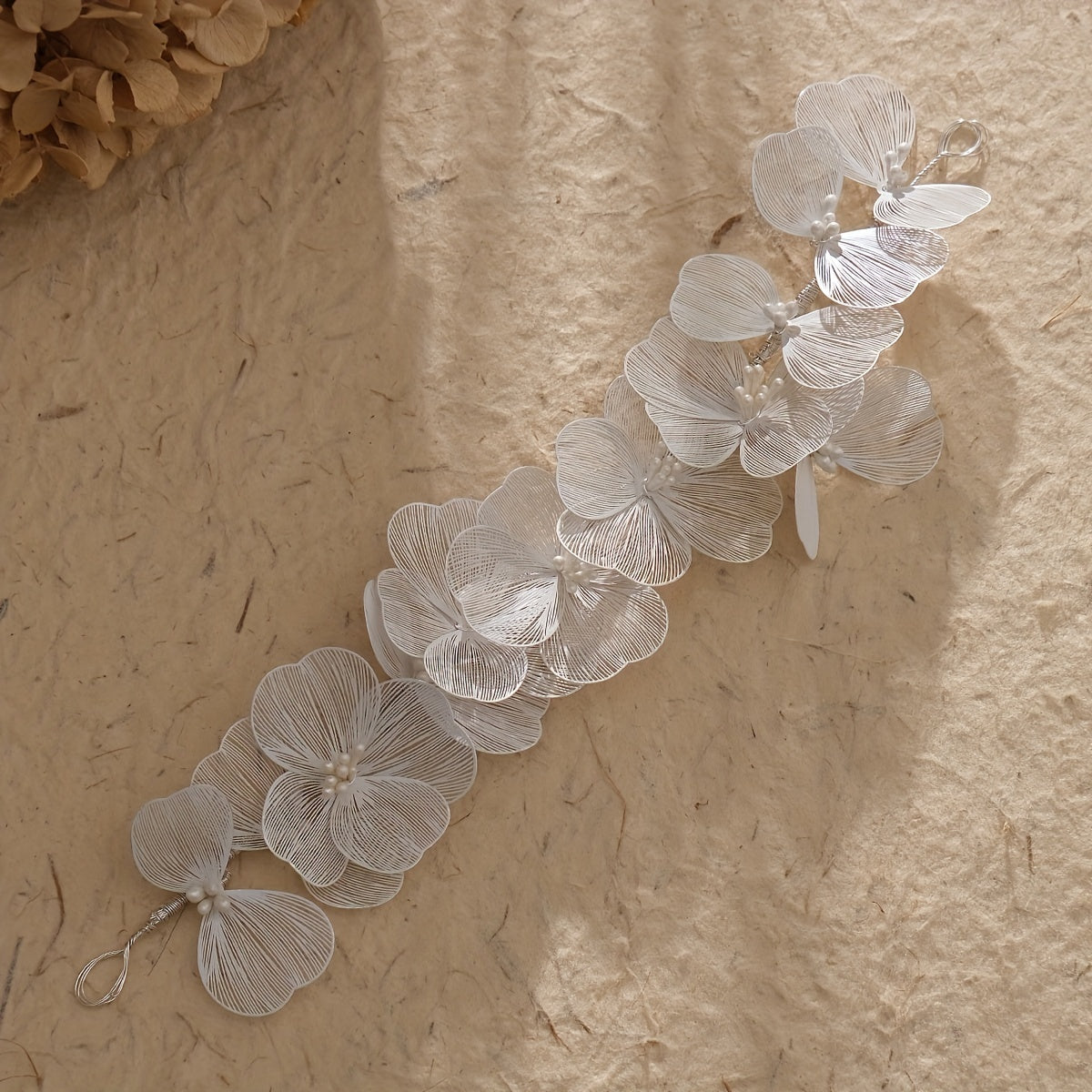 Bridal Headpiece with Baroque Flower Faux Pearls for Weddings