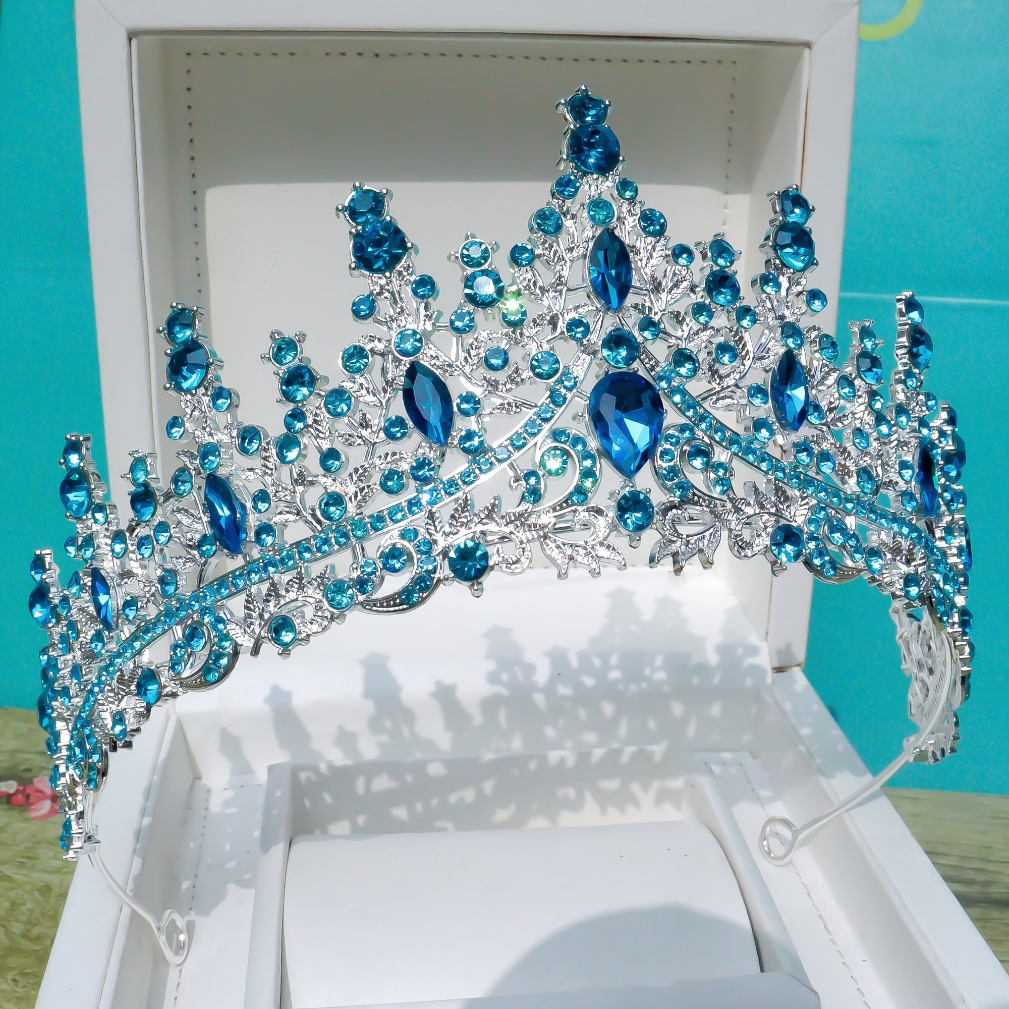 Bohemian Leaf Print Bridal Tiara with Rhinestones Alloy Wedding Hair Accessory