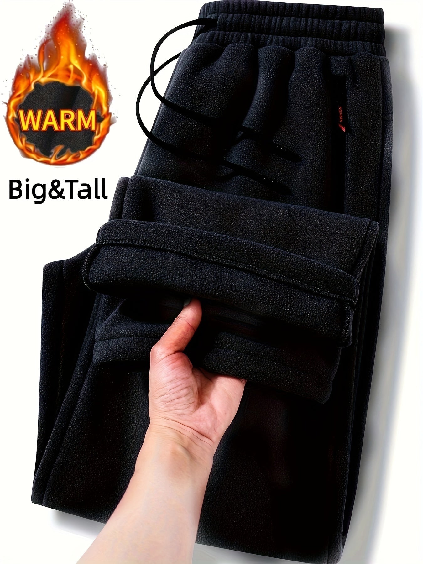 Pantalones jogger de felpa gris para hombre, con cremallera impermeable y bolsillos laterales, ropa casual de invierno para deportes