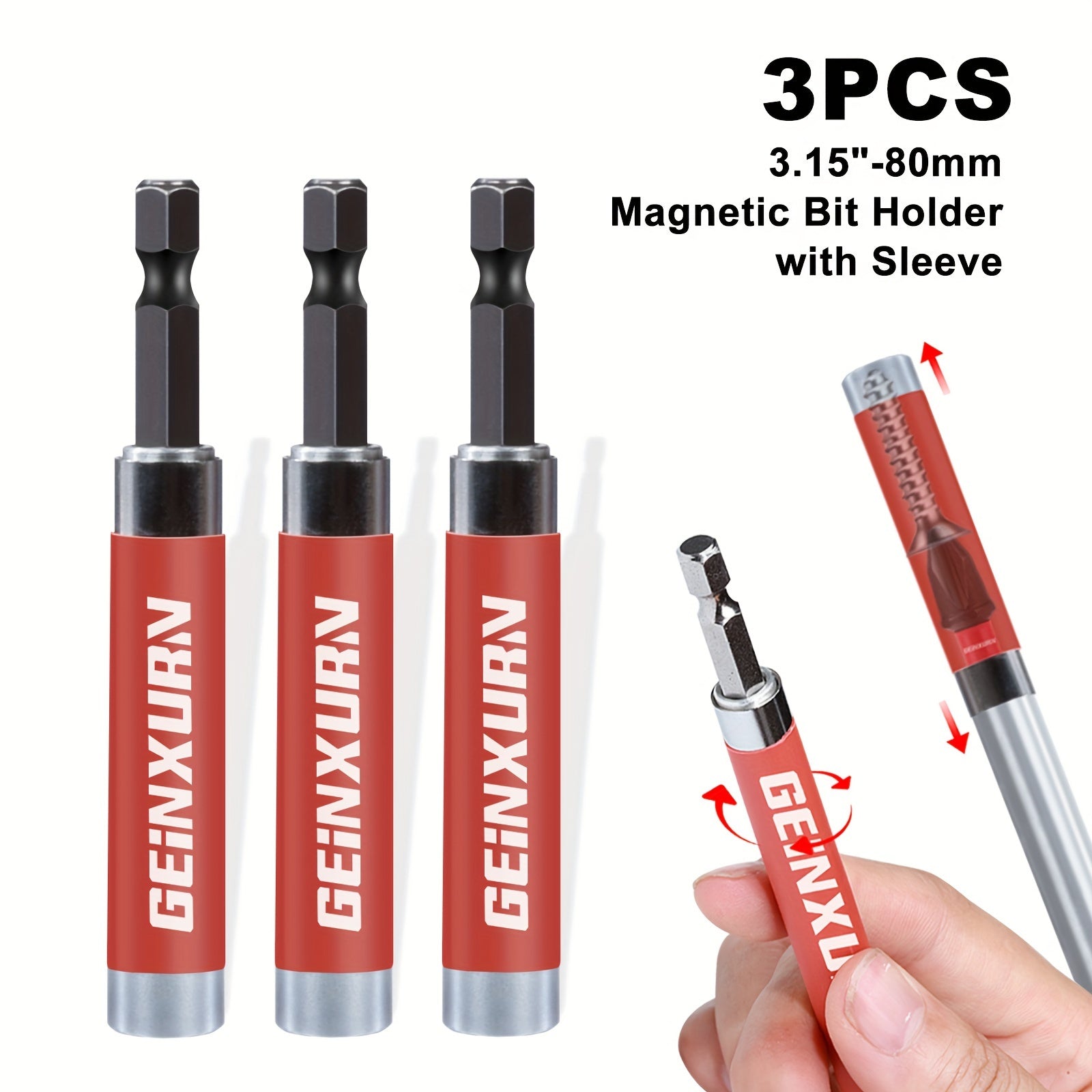 Magnetic Bit Holder Set Chrome Vanadium Steel Hex Head Red White Black 1/2/3/5/12pcs