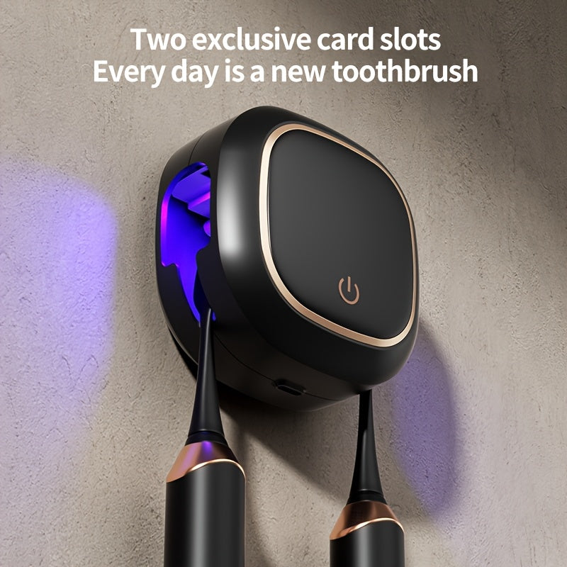 Wall-Mounted UV Toothbrush Holder with USB Rechargeable Drying Function