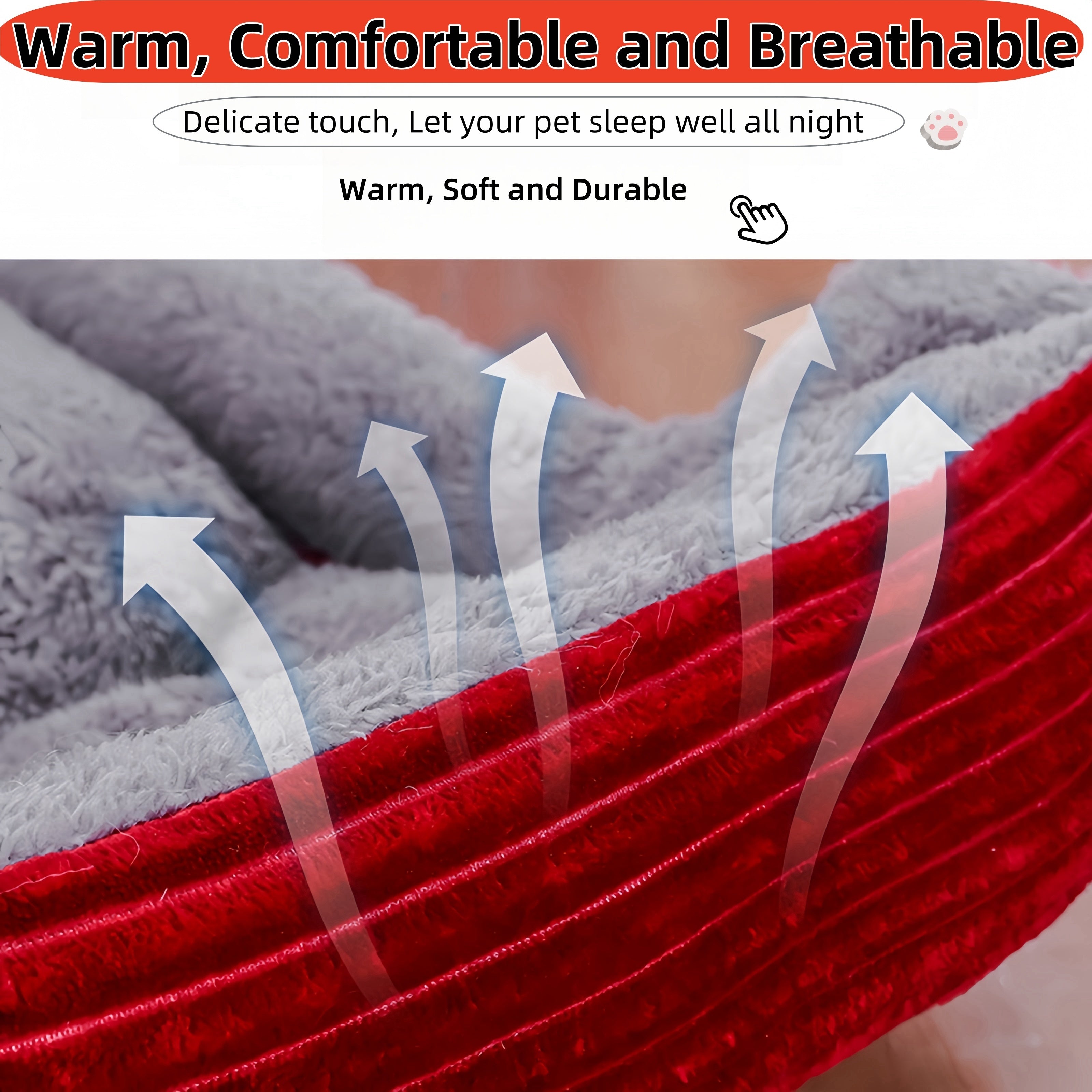 Роскошная квадратная кровать для питомцев Всесезонная теплая кровать для собак и кошек из полиэфирного волокна, нескользящая, влагостойкая, серого цвета, XL