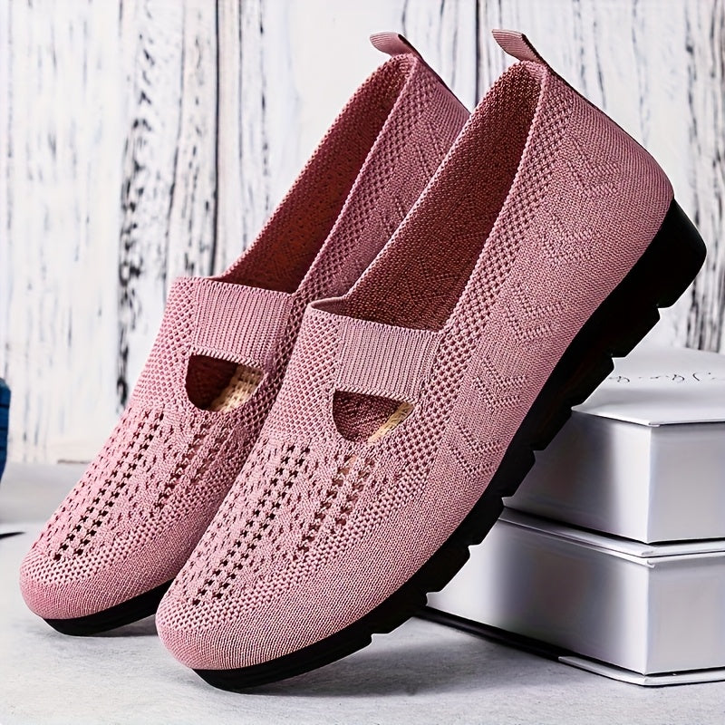 Women's Knit Breathable Mesh Shoes for Casual Walks and All Seasons