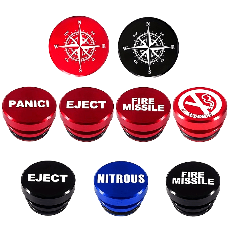 Car Interior Decoration Aluminum Dustproof Plug Button 12V Replacement
