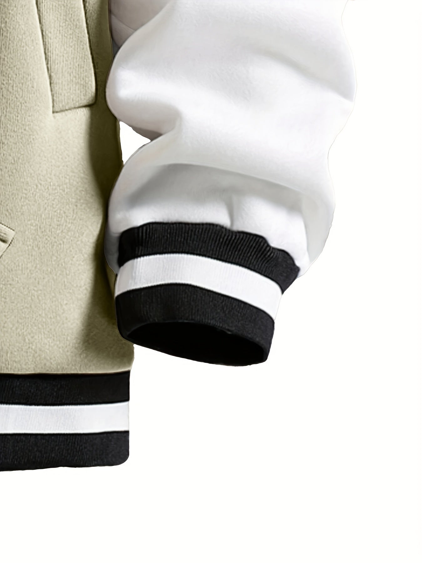 Plus Size Men Baseball Jacket with Band Collar and "CHICAGO" Print for Spring Autumn