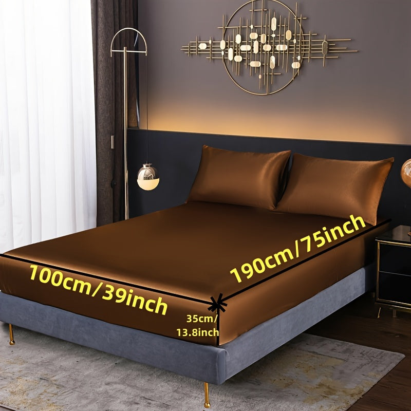 3-Piece Fitted Sheet Set with Pillowcases Polyester Bedding Soft Skin-Friendly