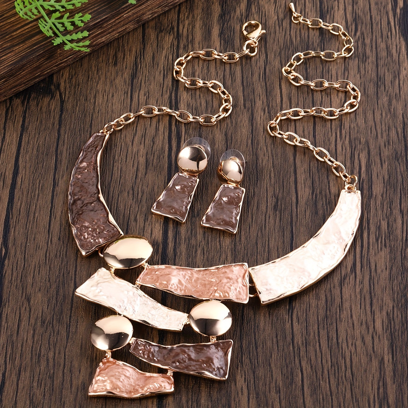 Multi-Color Retro Geometric Boho Jewelry Sets Earrings Necklace Women