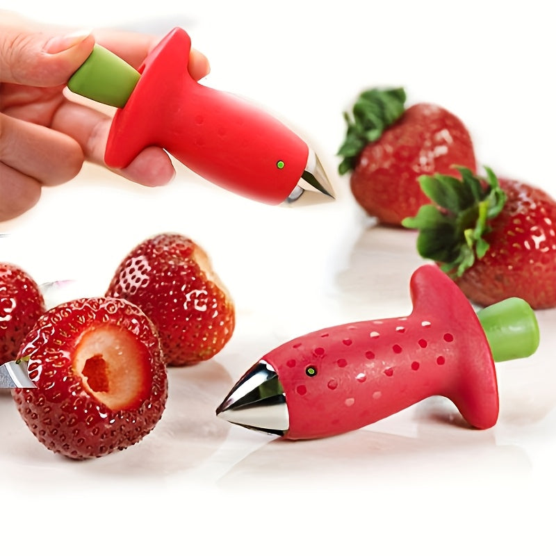 Stainless Steel Strawberry Corer Kitchen Tool for Effortless Stem Removal