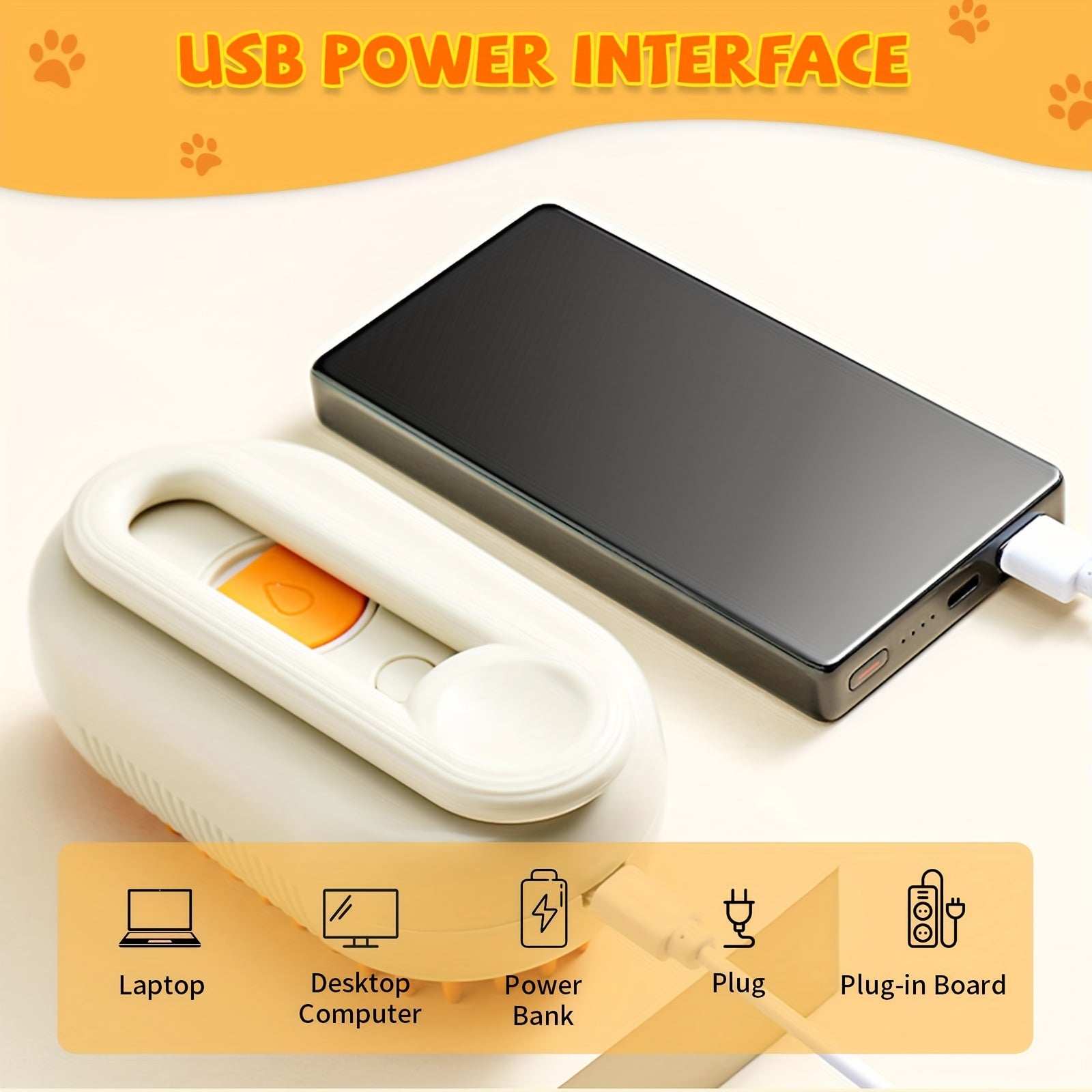 Rechargeable 3-in-1 Steam Pet Grooming Brush for Cats and Dogs Self-Cleaning Massage Hair Removal