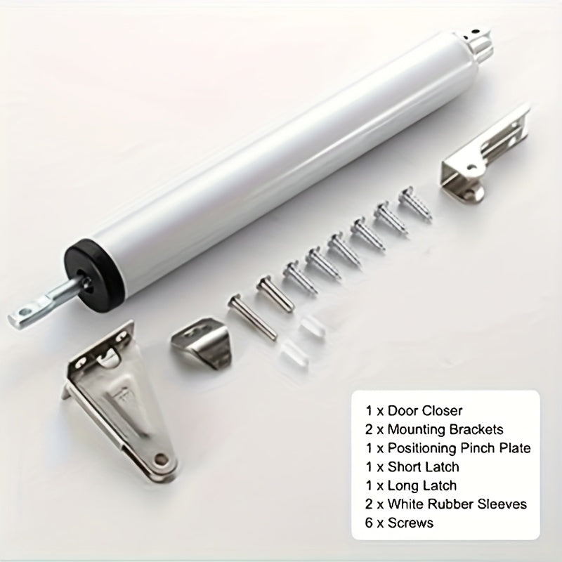 Automatic Household Door Closer with Silent Buffer in Black Silver White Coffee for Wooden Doors