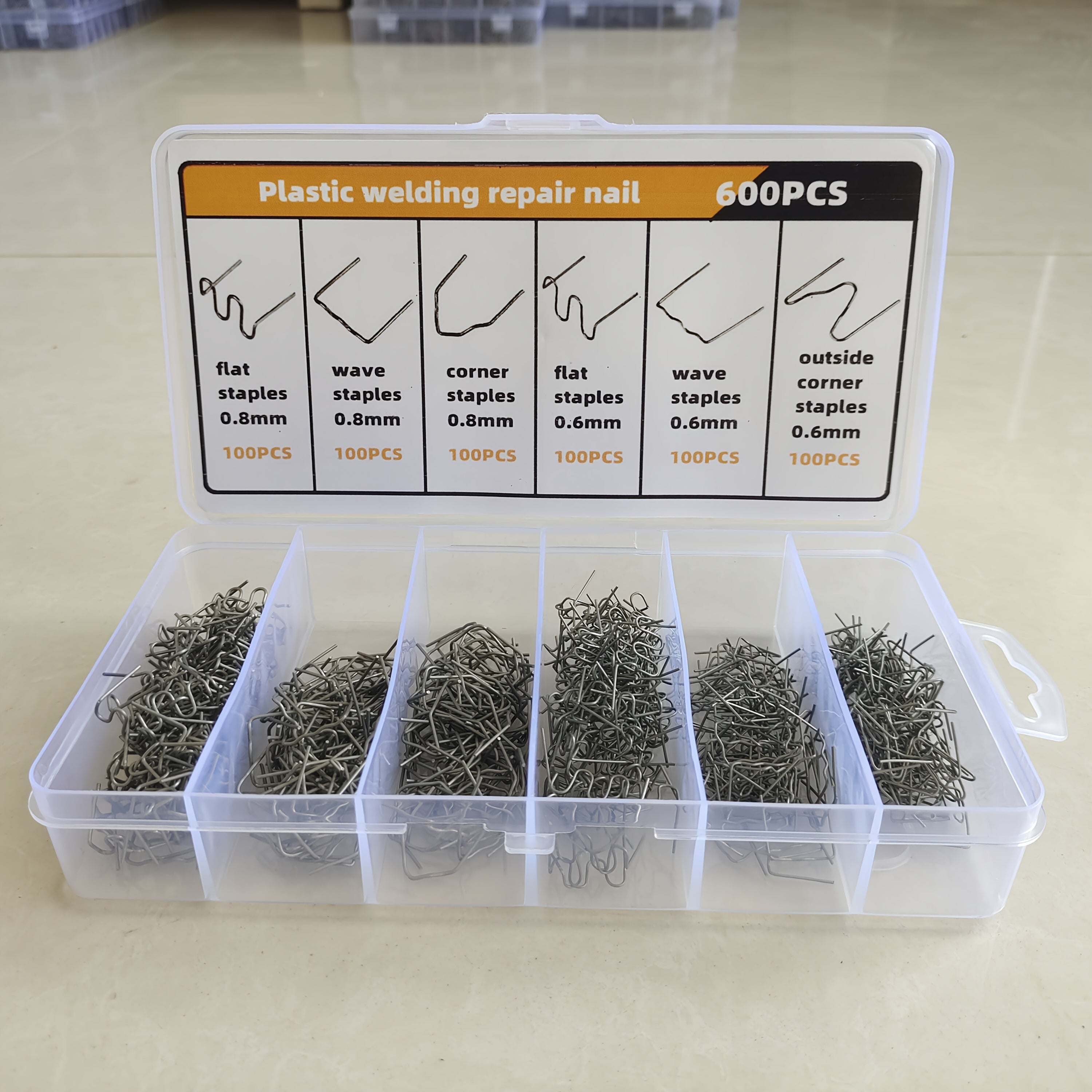 Универсальный набор пластиковых сварочных скоб 0,6 мм, 3000 шт. в упаковке, для ремонта бамперов автомобилей