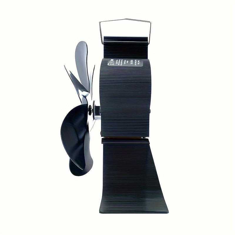 Portativ Crown uslubidagi 6-pichoqli alyuminiy pechka ventilyatori - issiqlik bilan ishlaydigan samarali havo aylanishi uchun anti-qizdirish tutqichi