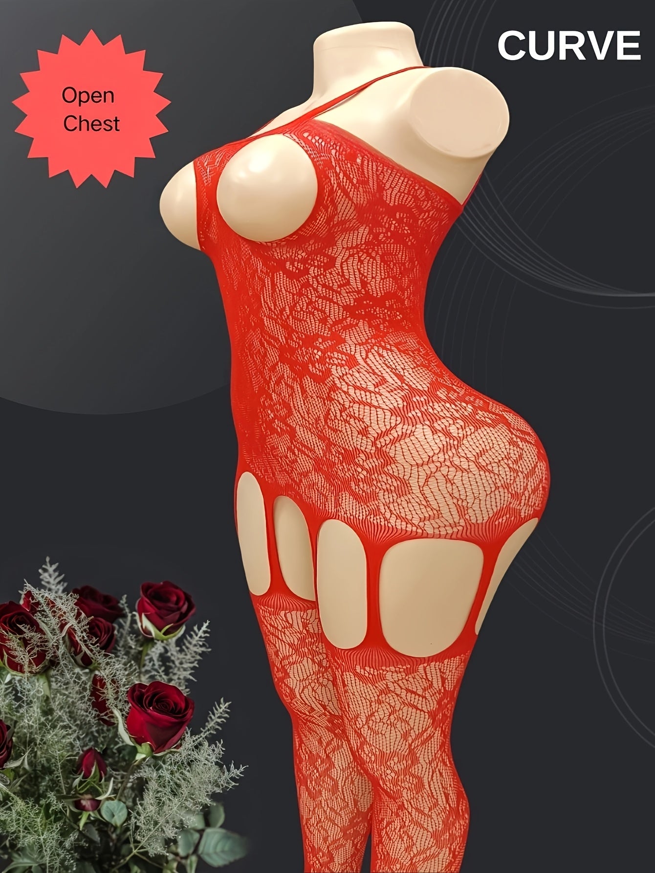 1 dona ayollar uchun sexy jacquard shaffof bodysuit, 95% polyamid va 5% elastandan tayyorlangan. To'qilgan mato, yengil qo'llab-quvvatlash, ko'krak yostiqsiz. Kattalar uchun baliq to'rli ichki kiyim, yelka tasmalari va ochiq qorin bilan.