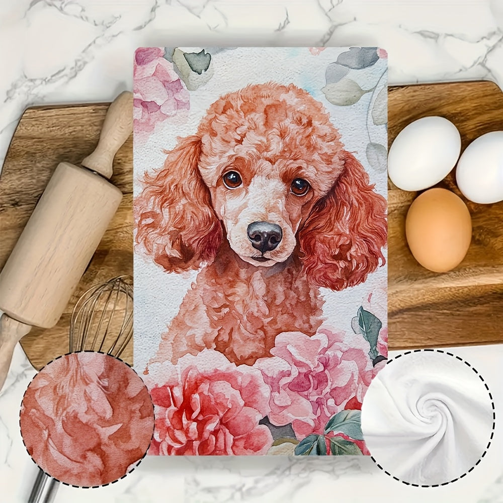 "Sevgi kuni Poodle oshxona sochiqlari to'plami 2 dona - juda singdiruvchi polyester to'qima, mashinada yuvish mumkin, zamonaviy qirg'oq uslubi, o'lchami 40.64x60.96 sm - Mahsulot raqami 2KYSYS1217618, idish sochiqlari"