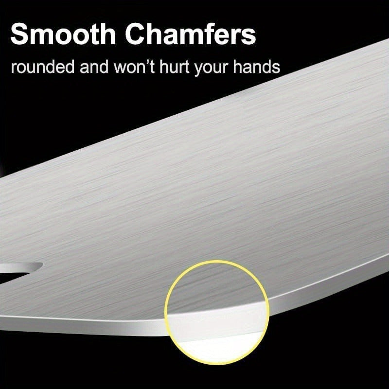 Премиальная двусторонняя титановая разделочная доска из нержавеющей стали пищевого качества, безопасна для посудомоечной машины, доступна в нескольких размерах