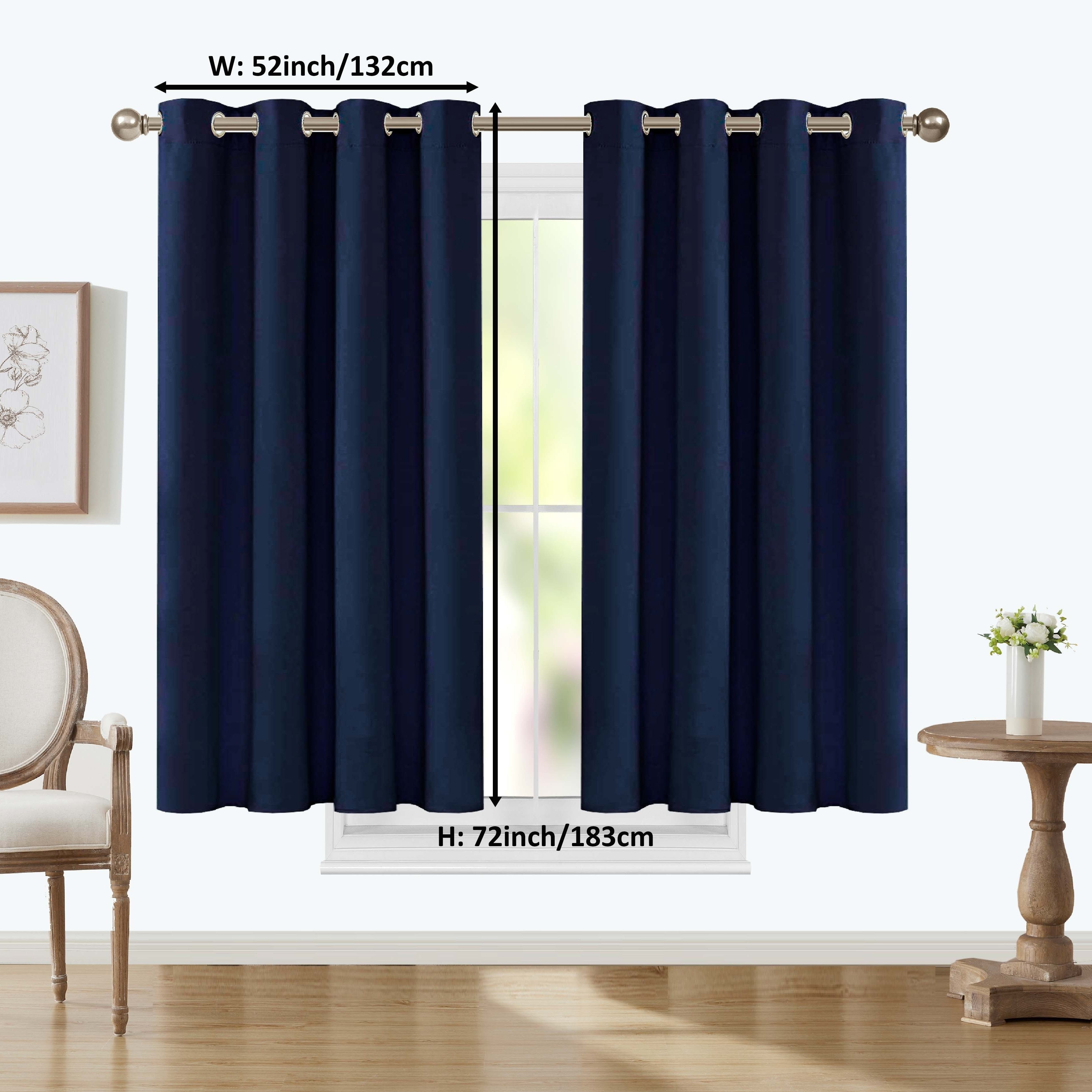 Blackout Curtain with Iron Rings Indoor Use 180g Dark Fabric