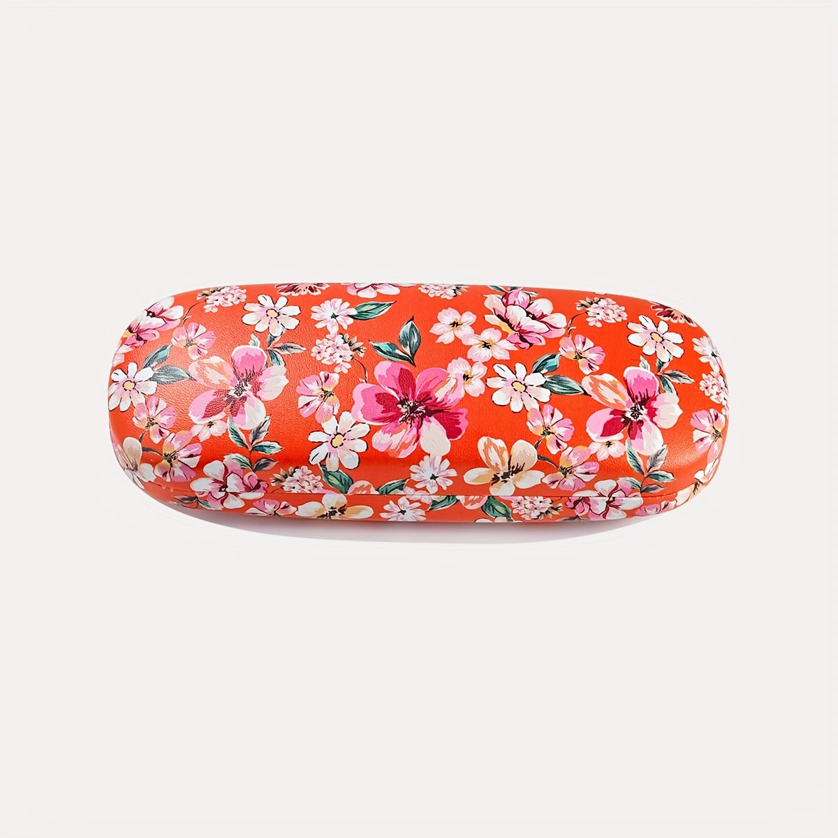 Hard Shell Portable Eyeglasses Case with Fruit Flower Design for Men and Women